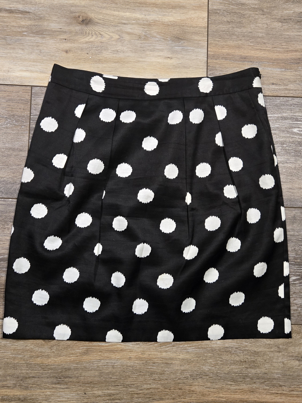 Ann Taylor Black Skirt with White Polka Dots